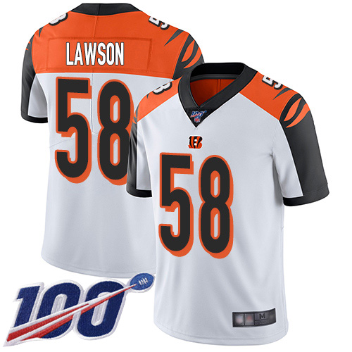 Cincinnati Bengals Limited White Men Carl Lawson Road Jersey NFL Footballl #58 100th Season Vapor Untouchable->cincinnati bengals->NFL Jersey